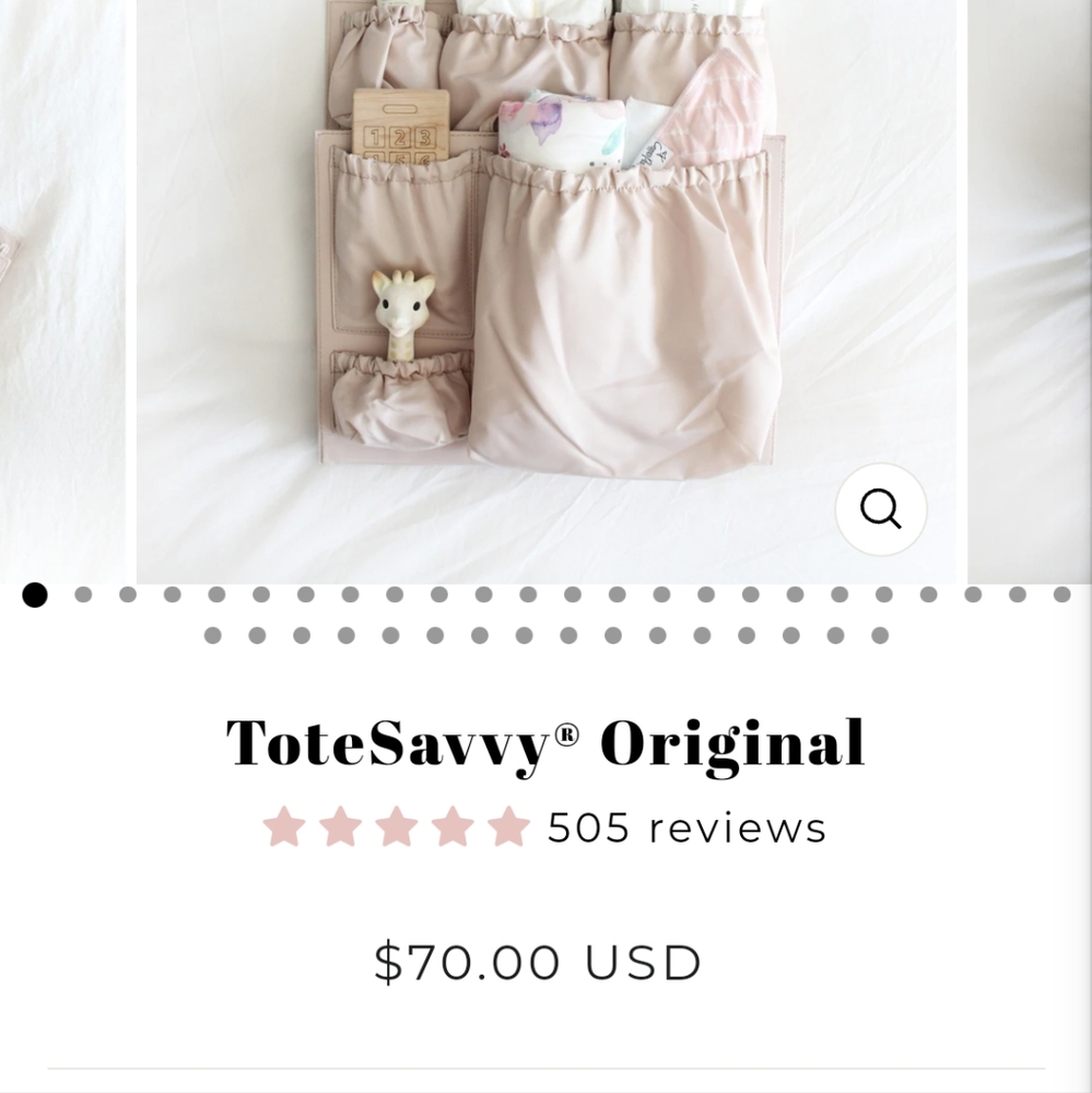 ToteSavvy Original, Almond-- New without tags